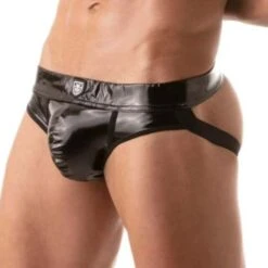 Jock Strap Vinyl TOF PARIS TOF183N -Men Attitude Boutique JockStrap tof TOF183N noir 4