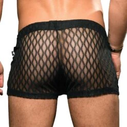 Short Andrew Christian Sexy Lace 6653 -Men Attitude Boutique Short ac 6653 noir 3