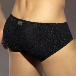 Shorty ES Collection Gold Glitter UN618 Noir -Men Attitude Boutique Shorty es UN618 noir 3