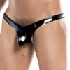 String Cut4Men Black Skai C4MPE02 -Men Attitude Boutique String c4m C4MPE02 noir m