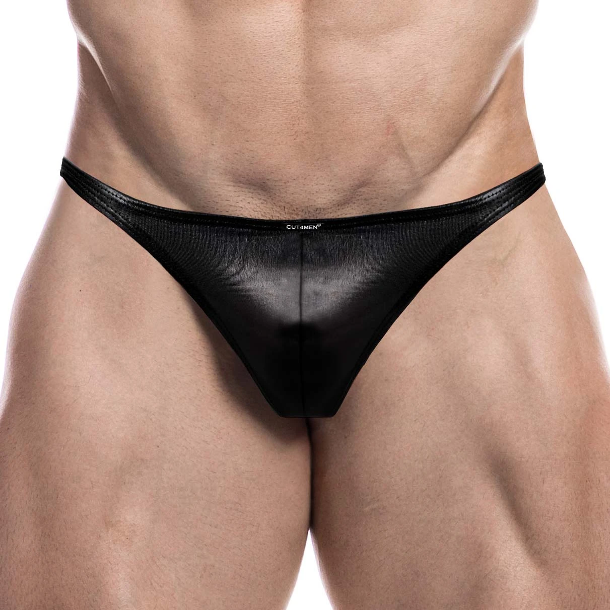 Tanga Cut4Men Black Leatherette C4M11 3 Tanga Cut4Men Black Leatherette C4M11
