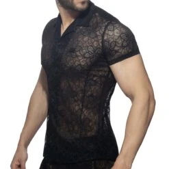 Chemise Addicted Flowery Lace AD1192 Noir -Men Attitude Boutique chemise ad ad1192 noir 4