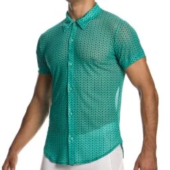 Chemise Modus Vivendi Illusion 04542 Turquoise -Men Attitude Boutique chemise modus 04542 turquoise 4