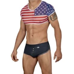 Costume American Crop-Top Candyman 99443 9 Costume American Crop-Top Candyman 99443 -Men Attitude Boutique costume candy 99443 noir 4