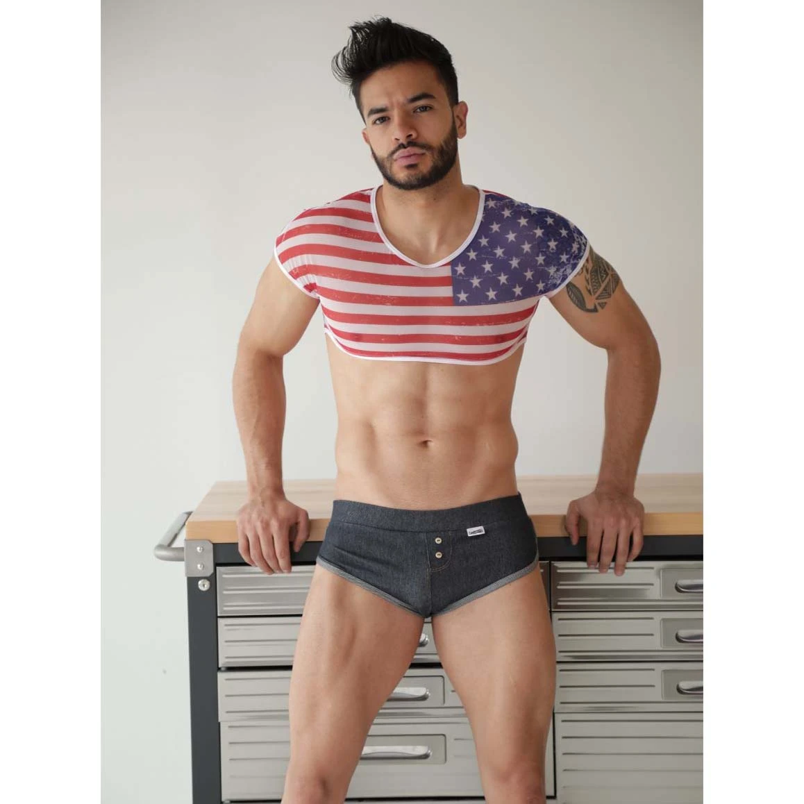 Costume American Crop-Top Candyman 99443 4 Costume American Crop-Top Candyman 99443 – Image 2