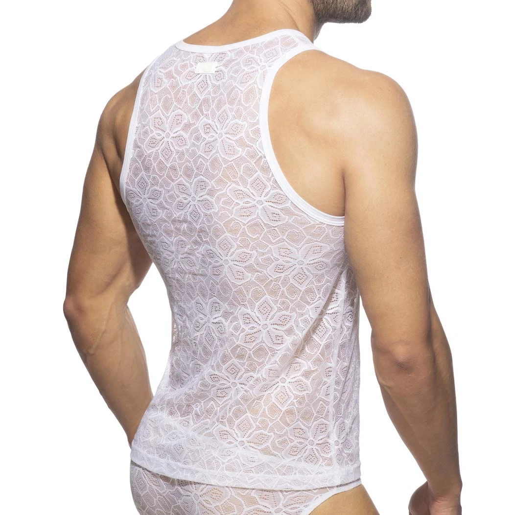 Débardeur Addicted Flowery Lace AD1077 Blanc 5 Débardeur Addicted Flowery Lace AD1077 Blanc – Image 3