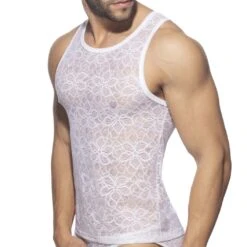 Débardeur Addicted Flowery Lace AD1077 Blanc 9 Débardeur Addicted Flowery Lace AD1077 Blanc -Men Attitude Boutique debardeur addicted ad1077 blanc 4 1