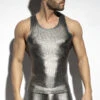 Debardeur ES Collection Art Deco Metallic TS330 Argent -Men Attitude Boutique debardeur escollection ts330 silver m