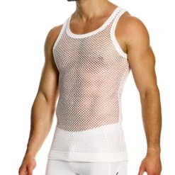 Debardeur Modus Vivendi Mesh Through 05431 Blanc -Men Attitude Boutique debardeur modus 05431 blanc 4
