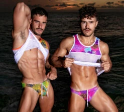 Débardeur Floral Mesh TOF PARIS TOF196J -Men Attitude Boutique debardeur tof tof196j jaune a