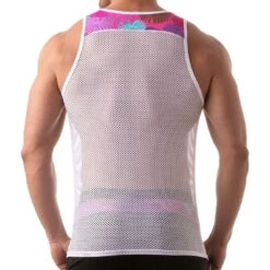 Débardeur Floral Mesh TOF PARIS TOF196P -Men Attitude Boutique debardeur tof tof196p rose 3