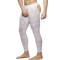 Pantalon Empty Bottom Addicted Flowery Lace AD1175 Blanc -Men Attitude Boutique empty ad ad1175 blanc 4