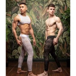 Pantalon Empty Bottom Addicted Flowery Lace AD1175 Blanc -Men Attitude Boutique empty ad ad1175 blanc a