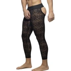 Pantalon Empty Bottom Addicted Flowery Lace AD1175 Noir -Men Attitude Boutique empty ad ad1175 noir 4