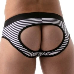 Slip Empty Bottom Stripes TOF PARIS TOF103N -Men Attitude Boutique emptyBottom tof TOF103N noir 3