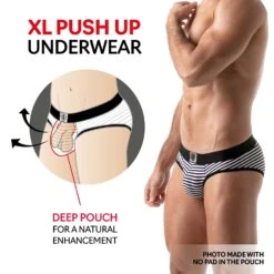 Slip Empty Bottom Stripes TOF PARIS TOF103N -Men Attitude Boutique emptyBottom tof TOF103N noir 5