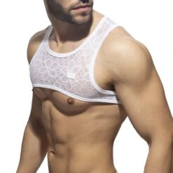 Harnais Addicted Flowery Lace AD1173 Blanc -Men Attitude Boutique harnais ad ad1173 blanc 4