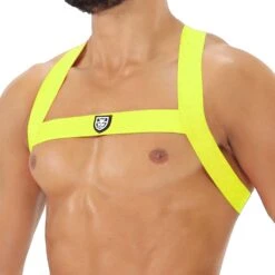 Harnais Fetish Elastic TOF PARIS H0017JF 6 Harnais Fetish Elastic TOF PARIS H0017JF -Men Attitude Boutique harnais tof H0017JF jaune 4