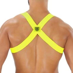Harnais Fetish Elastic TOF PARIS H0018JF -Men Attitude Boutique harnais tof h0018jf jaune 3