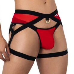 Jock Strap Candyman Garter 99623 -Men Attitude Boutique jockstrap candy 99623 rouge 4