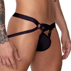 Jock G-String Candyman 99761 Noir -Men Attitude Boutique jockstrap candyman 99761 noir 2