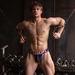 Jock Strap Pump! Big League 15028 -Men Attitude Boutique jockstrap pump 15028 bleu a