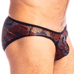 Mini Slip L Homme Invisible Reverie Florale MY44REV Chocolat -Men Attitude Boutique minislip rev lhomme invisible my44rev chocolat 2