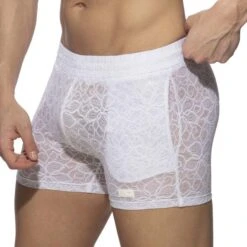 Short Addicted Flowery Lace AD1188 Blanc -Men Attitude Boutique short ad ad1188 blanc 4
