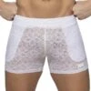 Short Addicted Flowery Lace AD1188 Blanc -Men Attitude Boutique short ad ad1188 blanc m