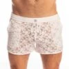 Short L Homme Invisible White Lotus HW130ARA Blanc -Men Attitude Boutique short hi hw130ara blanc m