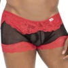 Shorty Candyman Mesh En Dentelle 99779 Rouge -Men Attitude Boutique shorty candyman 99779 red m