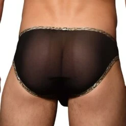 Slip Andrew Christian Sheer Leopard 92556 -Men Attitude Boutique slip ac 92556 noir 3