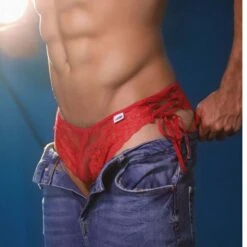 Slip Candyman Side Tie Lace 99488 -Men Attitude Boutique slip candy 99488 rouge a