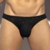 Slip Bikini ES Collection Gold Glitter UN617 Noir -Men Attitude Boutique slip es un617 noir m