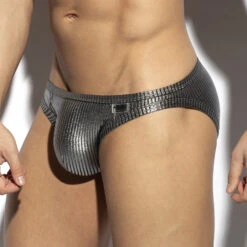 Slip ES Collection Art Deco Metallic UN597 Argent -Men Attitude Boutique slip escollection un597 silver 1