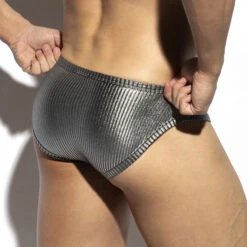 Slip ES Collection Art Deco Metallic UN597 Argent -Men Attitude Boutique slip escollection un597 silver 2