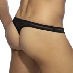 String Addicted Flowery Lace AD1079 -Men Attitude Boutique string ad ad1079 noir 3