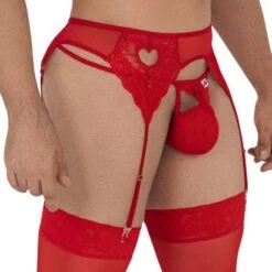 String Candyman Lace Garter 99589 -Men Attitude Boutique string candy 99589 rouge 4