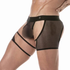 String Chaps Circuit Résille TOF PARIS TOF399N Noir -Men Attitude Boutique string chaps circuit tof399n black 1