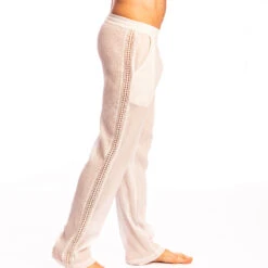 Pantalon Criss-Cross L Homme Invisible Beynac HW144-BEY-002 Blanc -Men Attitude Boutique trousers lhomme invisible hw144 bey 002 white 1