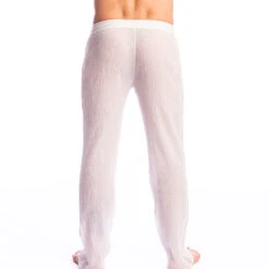 Pantalon Criss-Cross L Homme Invisible Beynac HW144-BEY-002 Blanc -Men Attitude Boutique trousers lhomme invisible hw144 bey 002 white 2