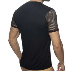 T-Shirt AD Fetish Mesh Striped ADF166 Noir -Men Attitude Boutique tshirt adf adf166 noir 3
