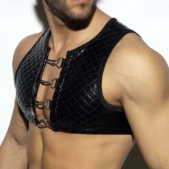 T-Shirt Crop Top ES Collection Dystopia ESJ061 -Men Attitude Boutique tshirt esco ESJ061 noir 4