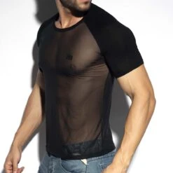 T-Shirt ES Collection Ranglan Net TS310 -Men Attitude Boutique tshirt esco ts310 noir 4