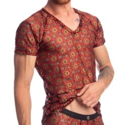 T-Shirt L Homme Invisible Mandala MY73MAN Rouge -Men Attitude Boutique tshirt hi my73man rouge 4