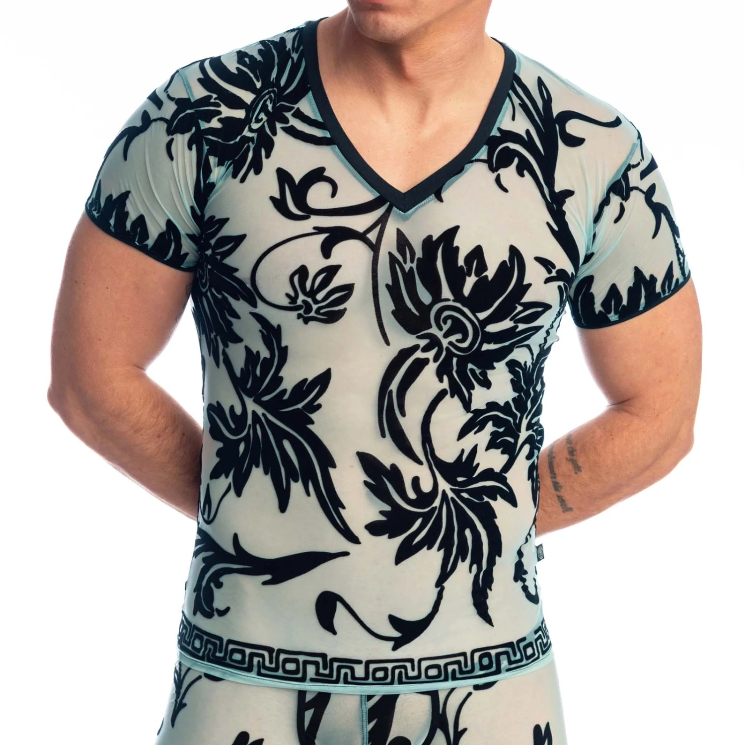 T-Shirt L Homme Invisible Velours Mystique MY73VEL Turquoise