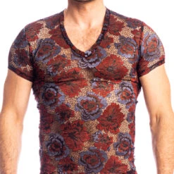 T-Shirt L Homme Invisible Reverie Florale MY73REV Chocolat