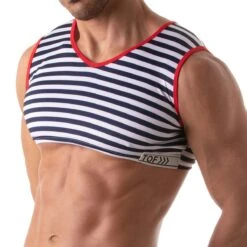 T-Shirt Crop Top Iconic TOF PARIS TOF213BU -Men Attitude Boutique tshirt tof tof213bu raye 4