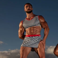 T-Shirt Crop Top Iconic TOF PARIS TOF213BU -Men Attitude Boutique tshirt tof tof213bu raye a